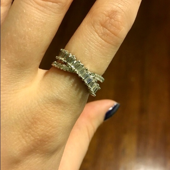 925 Silver Natural Gemstones White Sapphire Ring - Picture 3 of 6